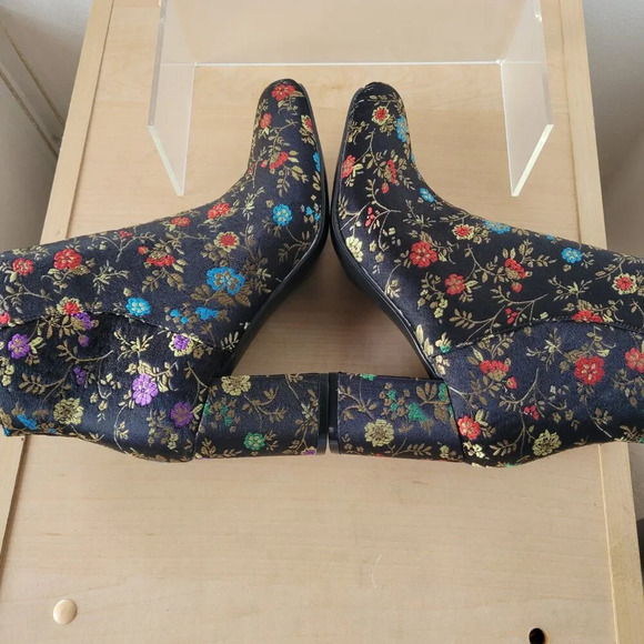 Diba Ankle Floral Satin Sequin Zip-Up Women’s Boots (Size: 6½ Medium) - Picture 9 of 13